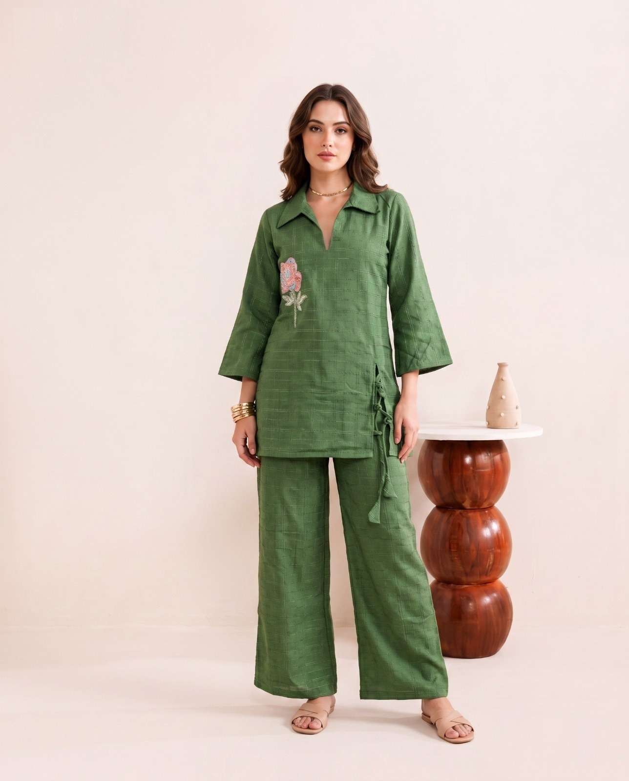 K 1232 BOUTIQUE VISCOSE FABRIC CORD SET BACK SIDE NORD TREND BUY GIRL